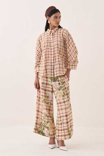 Ofrida Jaali Rose Hand Painted Culottes Pant 
