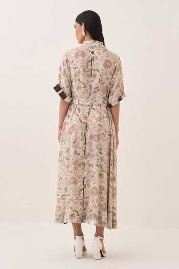 Ofrida Gulzar Floral Print A-line Dress 