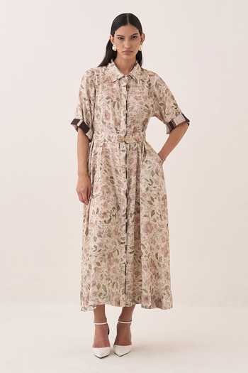 Buy Ofrida Ivory Gulzar Floral Print Belt Online at Aza Fashions Buy_Ofrida_Ivory Gulzar Floral Print Belt _Online_at_Aza_Fashions