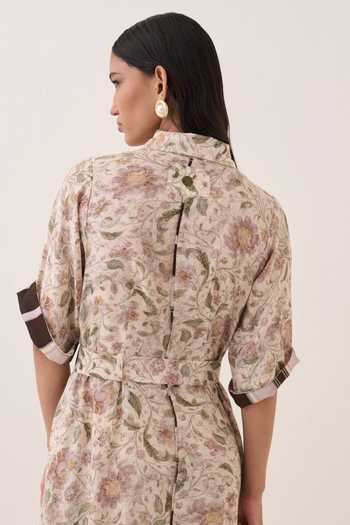 Ofrida Gulzar Floral Print Belt 
