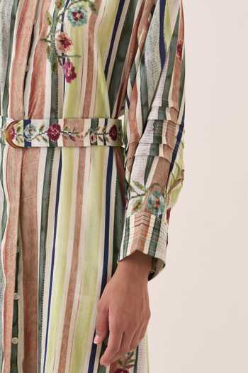 Ofrida Green Rekha Floral Print Belt at Aza Fashions Ofrida_Green Rekha Floral Print Belt _at_Aza_Fashions