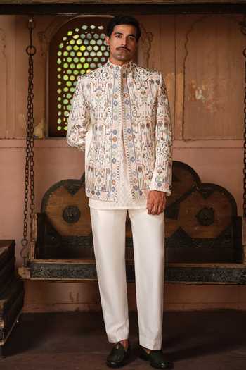 Darzi House Kishangarh Embroidered Jacket & Kurta Set 