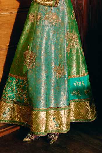 Aditi Gupta_Green Silk Mayuri Embroidered Anarkali With Dupatta _at_Aza_Fashions