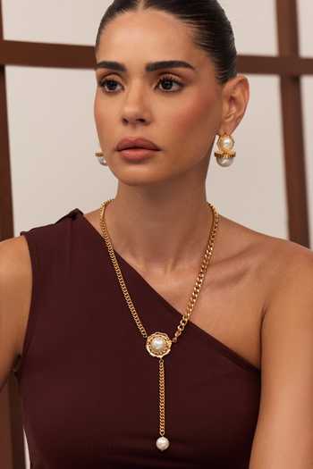 Buy Anaash White Tier Chain Tassel Necklace Online at Aza Fashions Buy_Anaash_White Tier Chain Tassel Necklace _Online_at_Aza_Fashions