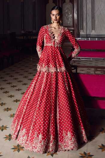 Anushree Reddy Athena Peplum Top & Lehenga Set