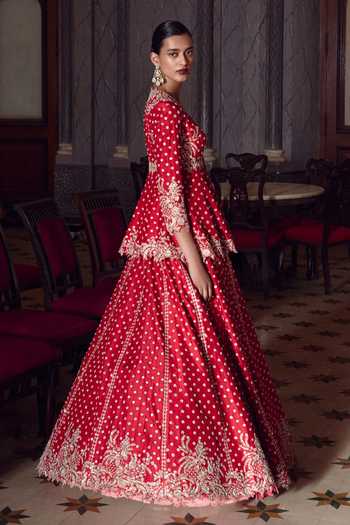 Anushree Reddy Athena Peplum Top & Lehenga Set