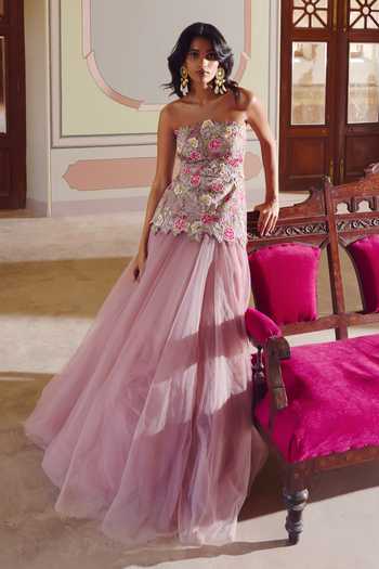 Anushree Reddy Umang Peplum Top & Flared Skirt Set