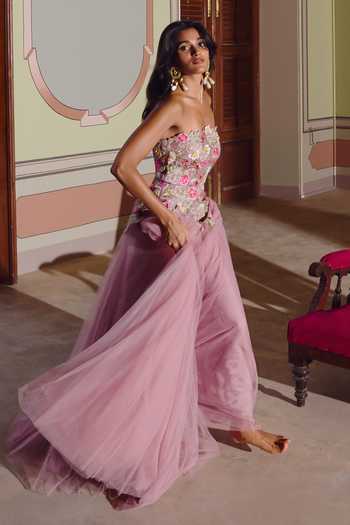 Anushree Reddy Umang Peplum Top & Flared Skirt Set