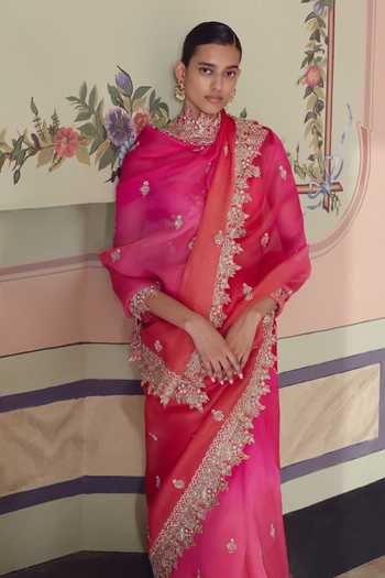 Anushree Reddy Sharmaine Saree With Unstitched Blouse Fabric
