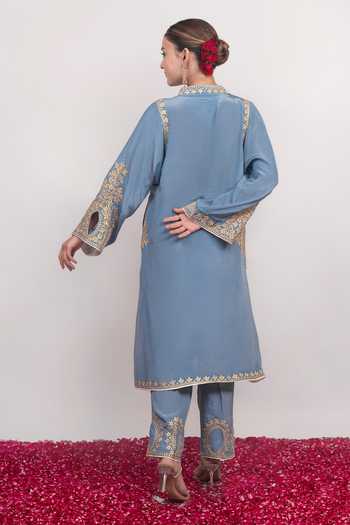 Daljit Sudan Iceberg Embroidered Pheran Kurta & Pant Set 