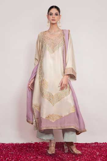 Daljit Sudan Embroidered Long Kurta Pant Set 