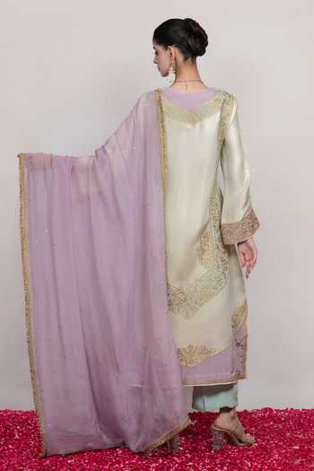 Daljit Sudan Embroidered Long Kurta Pant Set 