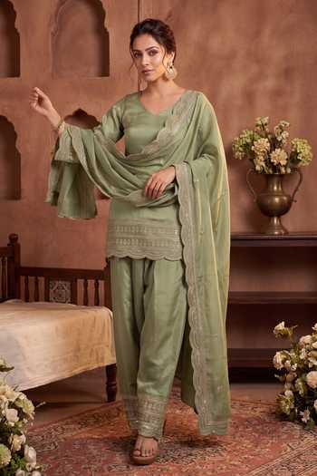 Khwaab By Sanjana Lakhani Scalloped Kurta Salwar Set 