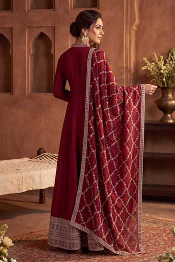 Khwaab By Sanjana Lakhani V Neck Anarkali & Dupatta Set 