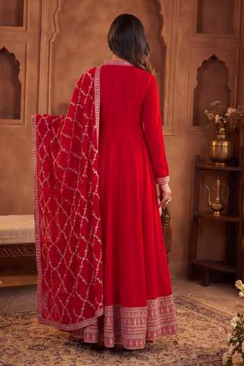 Khwaab By Sanjana Lakhani V Neck Anarkali & Dupatta Set 