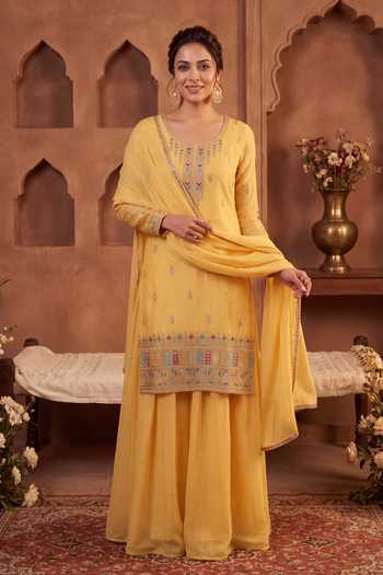 Khwaab By Sanjana Lakhani Embroidered Kurta Sharara Set 
