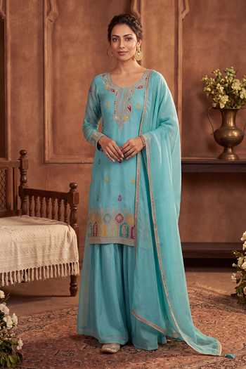 Khwaab By Sanjana Lakhani Hand Embroidered Kurta Sharara Set 