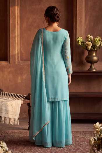 Khwaab By Sanjana Lakhani Hand Embroidered Kurta Sharara Set 