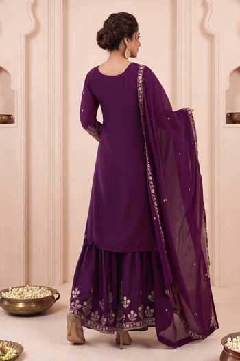 Khwaab By Sanjana Lakhani Floral Embroidered Kurta Palazzo Set 