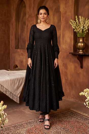 Khwaab By Sanjana Lakhani Embroidered V Neck Anarkali Pant Set 