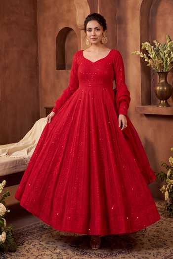 Khwaab By Sanjana Lakhani Embroidered V Neck Anarkali Set 