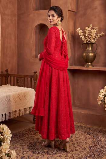 Khwaab By Sanjana Lakhani Embroidered V Neck Anarkali Set 