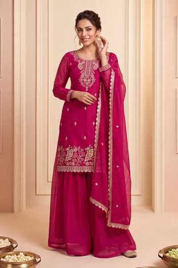 Khwaab By Sanjana Lakhani Embroidered Straight Kurta Sharara Set 