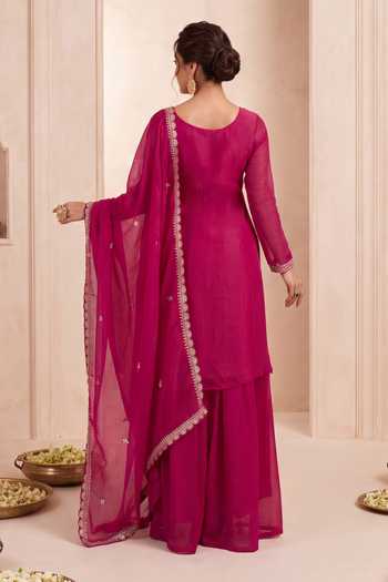 Khwaab By Sanjana Lakhani Embroidered Straight Kurta Sharara Set 