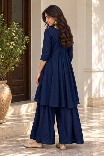 Jhambthreads Embroidered Anarkali With Palazzo 