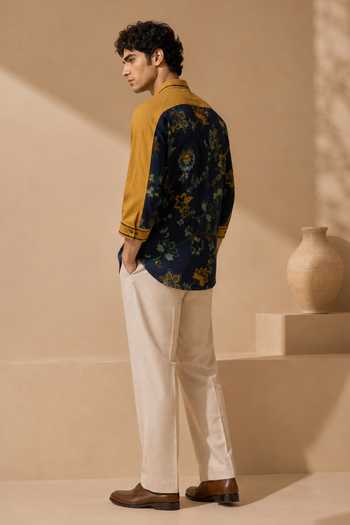 Buy Mayank Modi - Men Blue Cotton, Muslin The Tuscan Sun Printed Shirt Online at Aza Fashions Buy_Mayank Modi - Men_Blue Cotton, Muslin The Tuscan Sun Printed Shirt _Online_at_Aza_Fashions