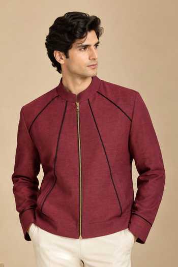 Mayank Modi - Men The Spiced Plum Bomber Jacket