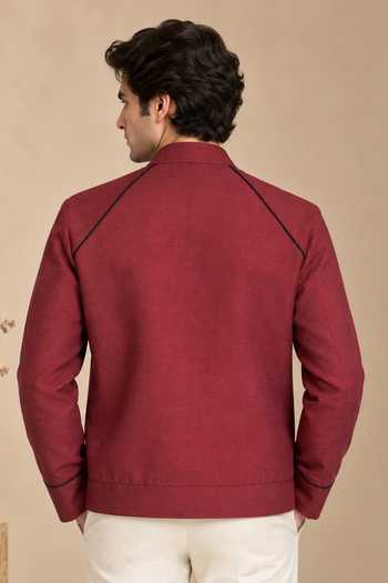 Mayank Modi - Men The Spiced Plum Bomber Jacket