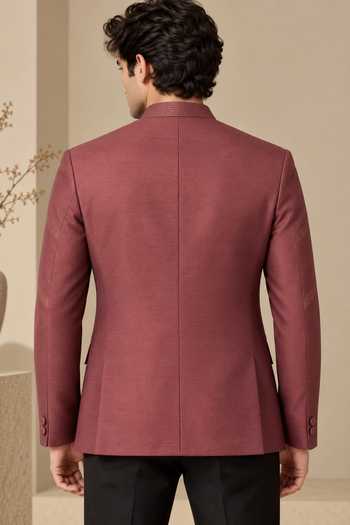 Mayank Modi - Men Rosewood Embroidered Bandhgala 
