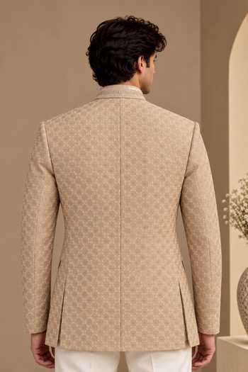 Mayank Modi - Men Chanderi Embroidered Bandhgala 
