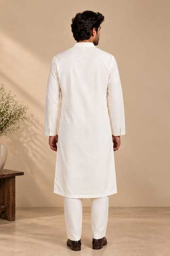 Mayank Modi - Men The Cream & Spiced Cherry Kurta Set