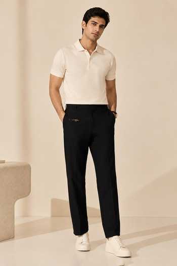 Mayank Modi - Men Black Truffle & Tapestry Trouser