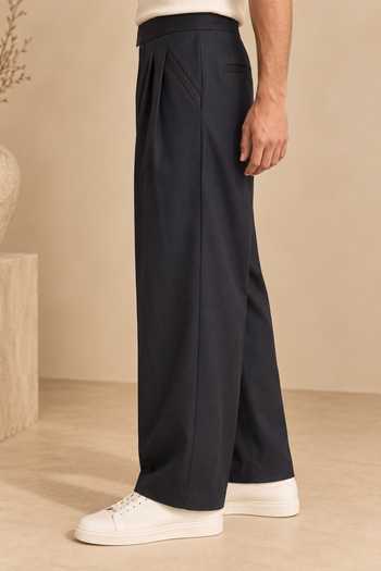 Mayank Modi - Men Black Cotton The Dahlia Trouser Online at Aza Fashions Mayank Modi - Men_Black Cotton The Dahlia Trouser _Online_at_Aza_Fashions