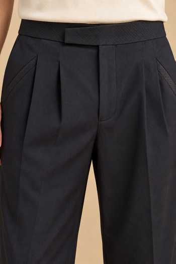 Shop Mayank Modi - Men Black Cotton The Dahlia Trouser Online at Aza Fashions Shop_Mayank Modi - Men_Black Cotton The Dahlia Trouser _Online_at_Aza_Fashions
