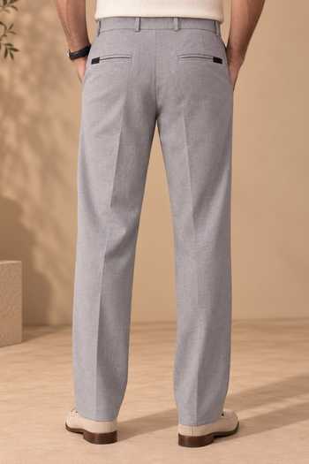 Shop Mayank Modi - Men Grey Cotton The Earl Trouser Online at Aza Fashions Shop_Mayank Modi - Men_Grey Cotton The Earl Trouser _Online_at_Aza_Fashions