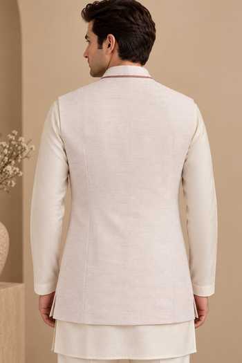 Mayank Modi - Men The Rose Macaron Nehru Jacket