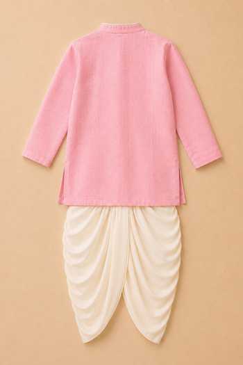Buy MI Dulce An'Ya Pink Cotton, Chanderi Pintuck Kurta Set Online at Aza Fashions Buy_MI Dulce An'Ya_Pink Cotton, Chanderi Pintuck Kurta Set _Online_at_Aza_Fashions