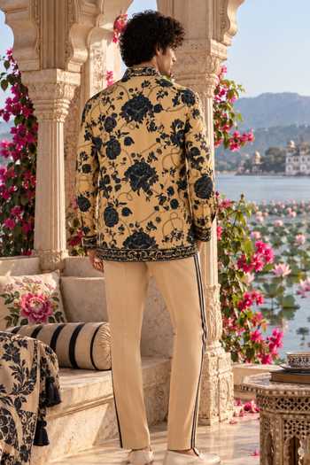 Mr. Ajay Kumar Aakrosh Midnight Floral Print Shirt & Pant Set 
