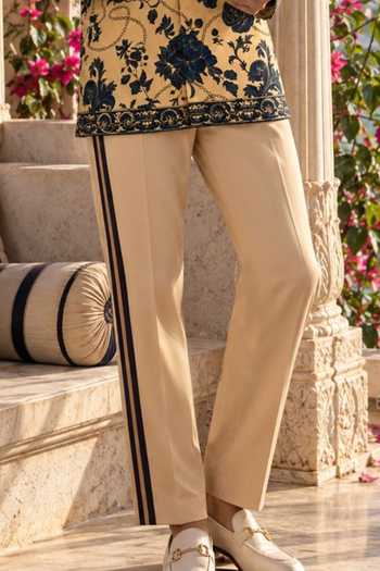 Shop Mr. Ajay Kumar Beige Cotton Aakrosh Midnight Floral Print Shirt And Pant Set Online at Aza Fashions Shop_Mr. Ajay Kumar_Beige Cotton Aakrosh Midnight Floral Print Shirt And Pant Set _Online_at_Aza_Fashions