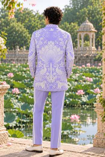 Buy_Mr. Ajay Kumar_Lavender Cotton Ruhan Printed Shirt _Online_at_Aza_Fashions