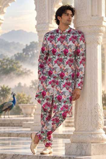 Mr. Ajay Kumar Arz Floral Print Kurta & Pant Co-ord Set