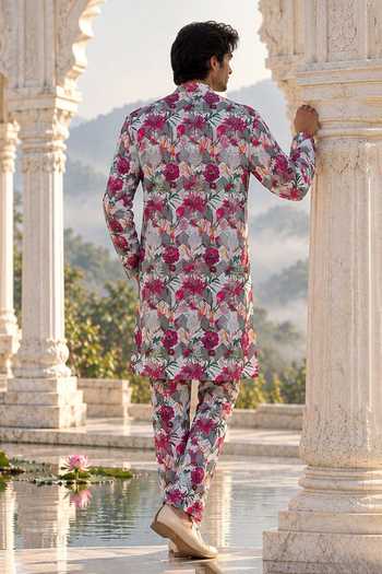 Mr. Ajay Kumar Arz Floral Print Kurta & Pant Co-ord Set