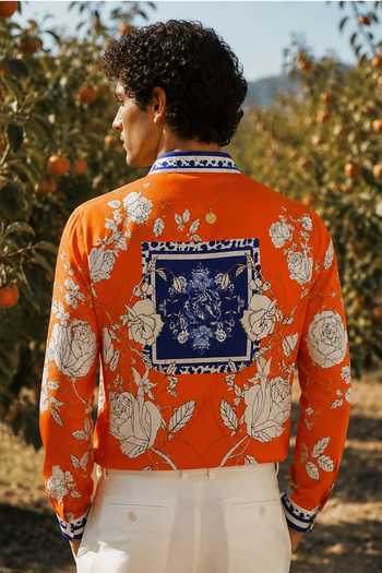 Mr. Ajay Kumar Diso Orange Printed Shirt