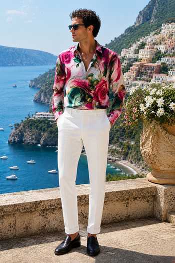 Mr. Ajay Kumar Pink Cotton Marble Printed Shirt Online at Aza Fashions Mr. Ajay Kumar_Pink Cotton Marble Printed Shirt _Online_at_Aza_Fashions