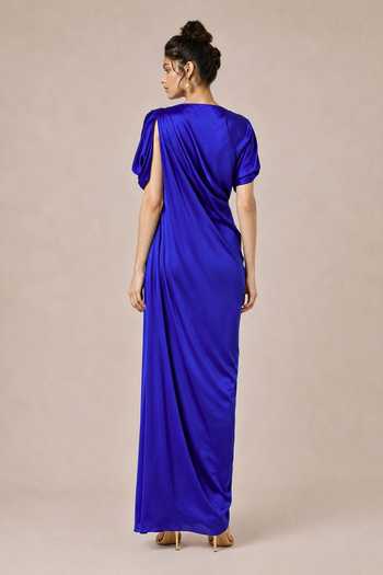 NA-KA Satin Draped Gown 