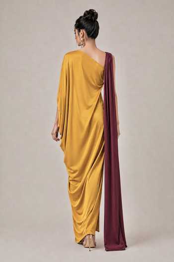 NA-KA Satin Gown With Sash 